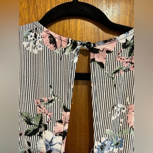 CRYSTAL Sky Womens Jumpsuit Black And White Stripes Floral Size 3 - Picture 11 of 14